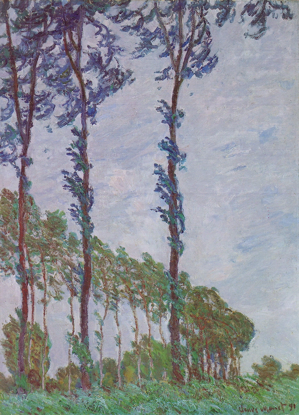 Poplars (Wind Effect) in Detail Claude Monet